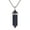 Blue, variant on Natural Clear Quartz Gemstone Hexagonal Pointed Reiki Chakra Pendant Necklace 20" High-grade Tin Gift Box
