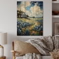 thumbnail image 2 of Designart "Texan Blues Amidst the Blue Bonnets III" Floral & Botanical Print on Natural Pine Wood, 2 of 5