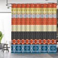 thumbnail image 2 of Shower Curtain Colorful Striped Geometric Pattern Bohemian Shower Curtain Set with 12 Hooks for Bathroom Decor Accessories Bathtub Curtain, 72"x72", 2 of 6