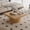 34.6 Natural Square, variant on 34.6" Black Square Coffee Table, Thick Parquet Top with Cylindrical Base