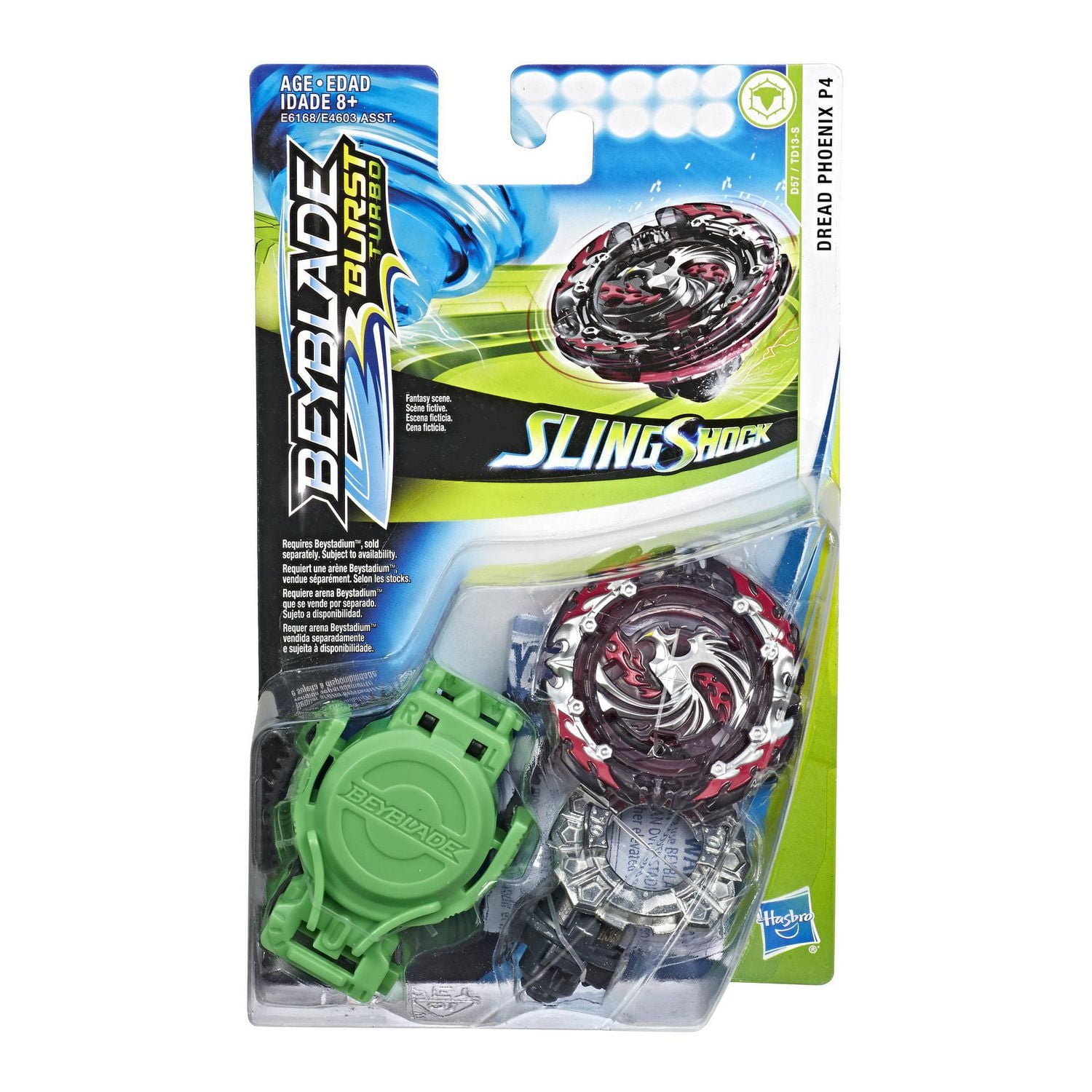 Beyblade Burst Turbo Slingshock Dread Phoenix P4 Starter Pack -- Battling Top and Right/Left-Spin Launcher