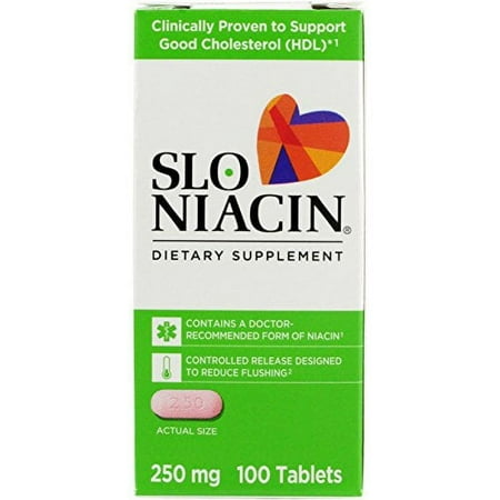 4 Pack - Slo-Niacin 250 mg Tablets 100 Tablets Each