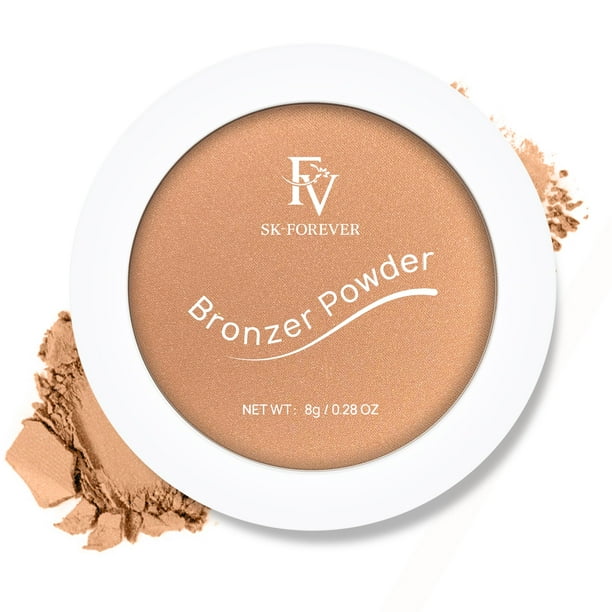 FV Bronceador en polvo de larga duración, sin talco, sedoso, bronceador en polvo, bronceador natural bañado por el sol, acabado mate, bronceadores impermeables para mujeres (bronceador 0,28 oz)