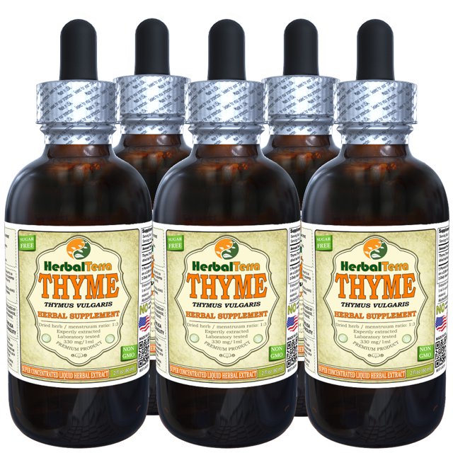 Thyme (Thymus Vulgaris) Tincture, Organic Dried Leaves Liquid Extract