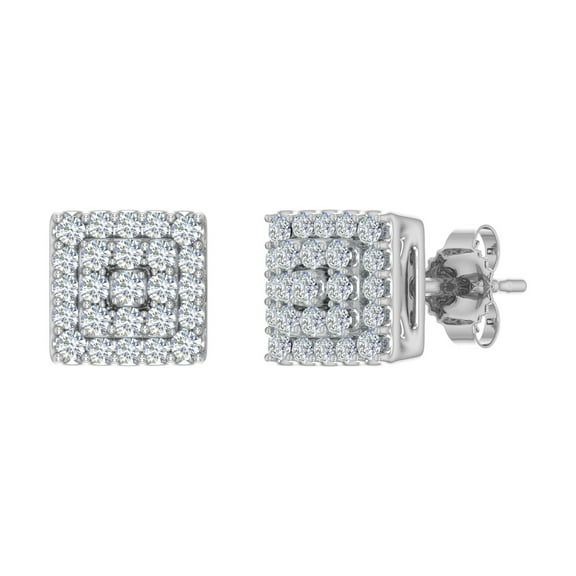 1/3 Carat Diamond Stud Earrings in 14K White Gold (SI1-SI2 Clarity)