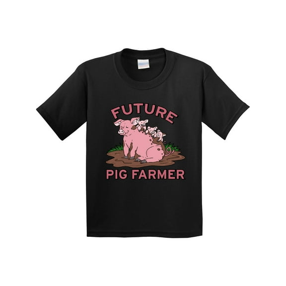 Inktastic Future Pig Farmer with Cute Pig Family Youth T-Shirt