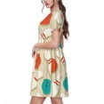 thumbnail image 2 of Disketp Vintage Bowling para Vestido de Manga Corta para Mujeres, Vestidos de Verano para Mujeres, Casual y Holgado para la Playa, 2 of 6