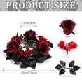 thumbnail image 3 of Artificial Rose Candle Ring Wreath, Faux Floral Candle Holder Garland, Black Red Berry Table Centerpiece, Seasonal Candle Ring Arrangement, Flower Decorative Ring, Floral Ornament for Pillar Candles, 3 of 6