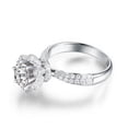 thumbnail image 5 of HeartsAndYou 1.6ct Round Cut Moissanite Engagement Ring for Women 18k White Gold Over Silver Floral Solitaire, 5 of 8