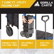 Gorilla Carts Collapsible Wagon Cart - 7 cu ft, 150 lb - Blue