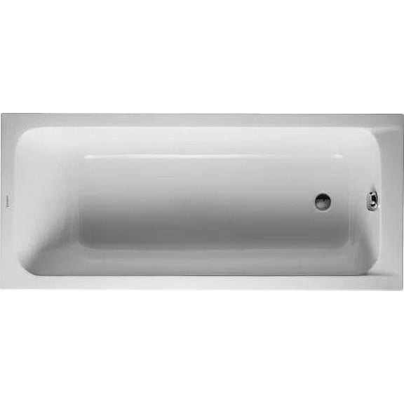 Duravit 700096-Rev D-Code 63" Drop In Acrylic Soaking Tub - White