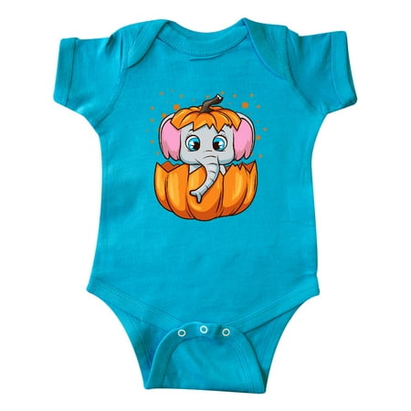 

Inktastic Halloween Pumpkin Baby Elephant Gift Baby Boy or Baby Girl Bodysuit
