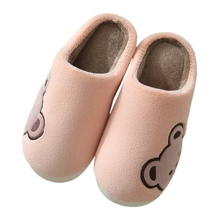 

Puawkoer Bear Slippers For Women Winter Warm House Slippers Soft
