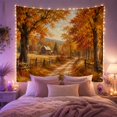 thumbnail image 2 of Autumn Country Road with Farmhouse, Cozy Rustic Style for Farmhouse Decor Lovers, Rural Wall Decor, Housewarming Gift, Tapestry Wall Hanging for Bedroom and Living Room, 2 of 7