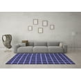 thumbnail image 3 of Ahgly Company Machine Washable Indoor Rectangle Checkered Blue Modern Area Rugs, 3' x 5', 3 of 4