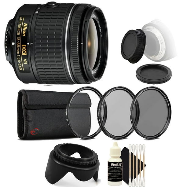 Nikon Af P Dx Nikkor 18 55mm F 3 5 5 6g Vr Lens For Nikon Dslr Cameras With Accessory Kit Walmart Com Walmart Com