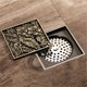 thumbnail image 4 of Bronze Bathroom Floor Drain - Unique Antique Square Shower Floor Drain - Carved Garden Floor Drain 100100mm, 4 of 5