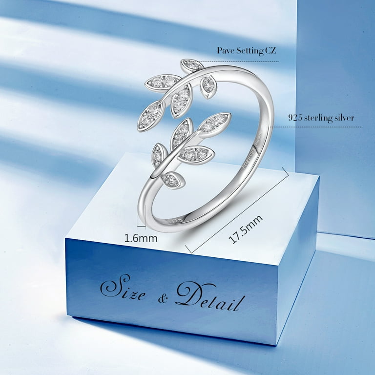 FOREVER QUEEN Olive Leaf Rings Adjustable Rings Open Finger Thumb