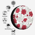thumbnail image 6 of Kdxio Leaves And Anemone Flowers In Red Grey for Tire Cover Wheel Protectors Tyre Covers Weatherproof Wheel Covers Universal Fit for Trailer Rv SUV Truck Camper Travel Trailers 16 inch, 6 of 8