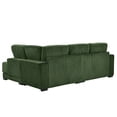 thumbnail image 6 of 93" Sectional Sofa, L Shaped Sofa Couch with Reversible Chaise Lounge, Upholstered Soft Corduroy Couch for Living Room, Apartment (Green), 6 of 11