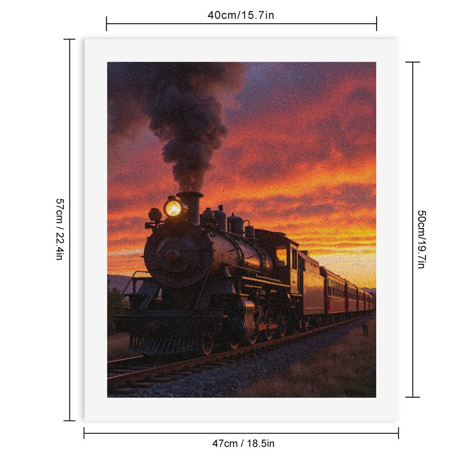 Paint By Numbers Kit for Adults Beginner - DIY Train Sunset Journey Canvas Painting Kits for Adults, Frameless Paint By Number for Adults for Home Wall Decor 16x20 Inch