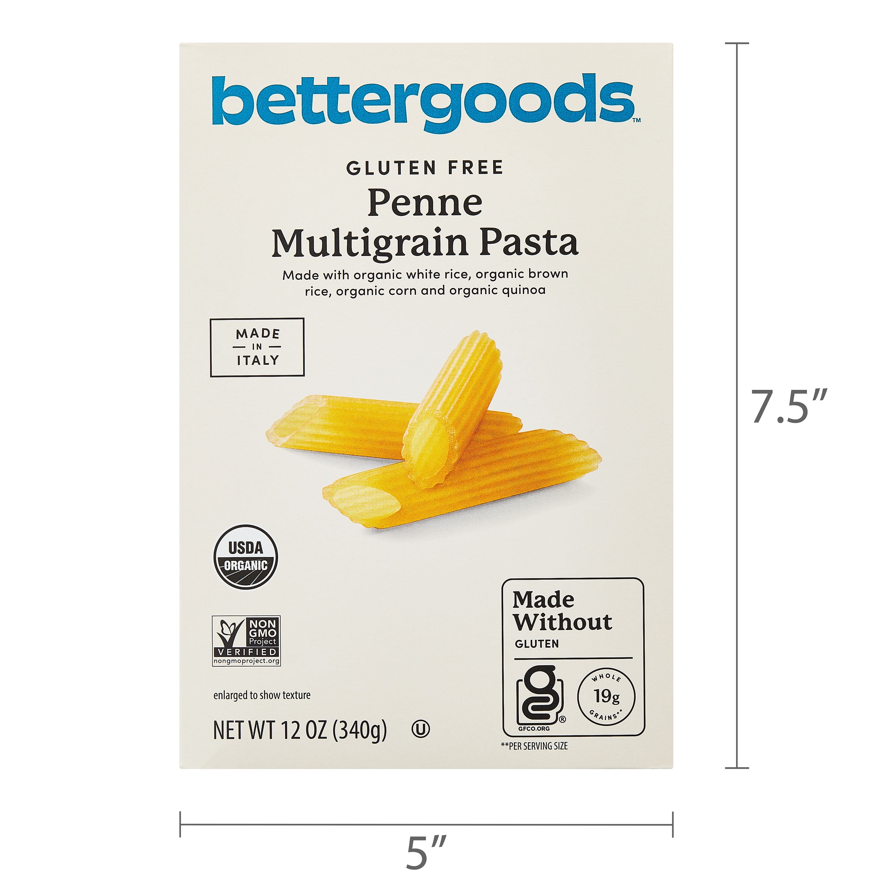 (12 pack) bettergoods Gluten Free Penne Multigrain Pasta, 12 oz