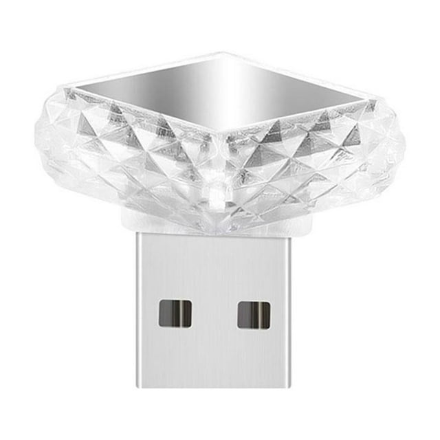 Car USB Mini LED Ambient Light with Colorful Flash, Plug and Play for Auto Interior, PC and Portable Devices, Made of PCMetal