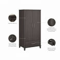 thumbnail image 3 of Somerset Tall Storage Cabinet with Doors in Storm Gray - Engineered Wood, 3 of 9
