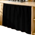 thumbnail image 2 of Pure Black Cabinet Curtain 35"Wx35"L, Dustproof Under Sink Skirt with Self Adhesive Tape, Simple Solid Color Cabinet Curtain Cover for Kitchen Sink, Bathroom Vanity, Laundry Room, 2 of 9