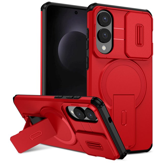 GANGXUN Étui Magnétique pour Samsung Galaxy S25 Edge – Étui de Protection Antichoc avec Support Caché et Protection Double Couche