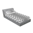 thumbnail image 3 of Ambesonne Abstract Fitted Sheet & Pillow Sham Set, Square Shape Geometric, Queen, Black White, 3 of 3