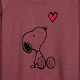 thumbnail image 3 of Peanuts - Valentine's Peanuts Snoopy Heart - Women's Lightweight French Terry Long Sleeve Shirt, 3 of 6