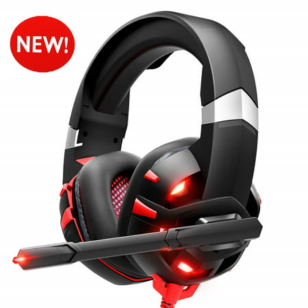 Seenda Stereo Gaming Headset for PS4, Xbox One, Nintendo Switch, PC, PS3, Mac, Laptop, Over Ear Headphones PS4 Headset Xbox One Headset with Surround Sound, LED Light & Noise Canceling
