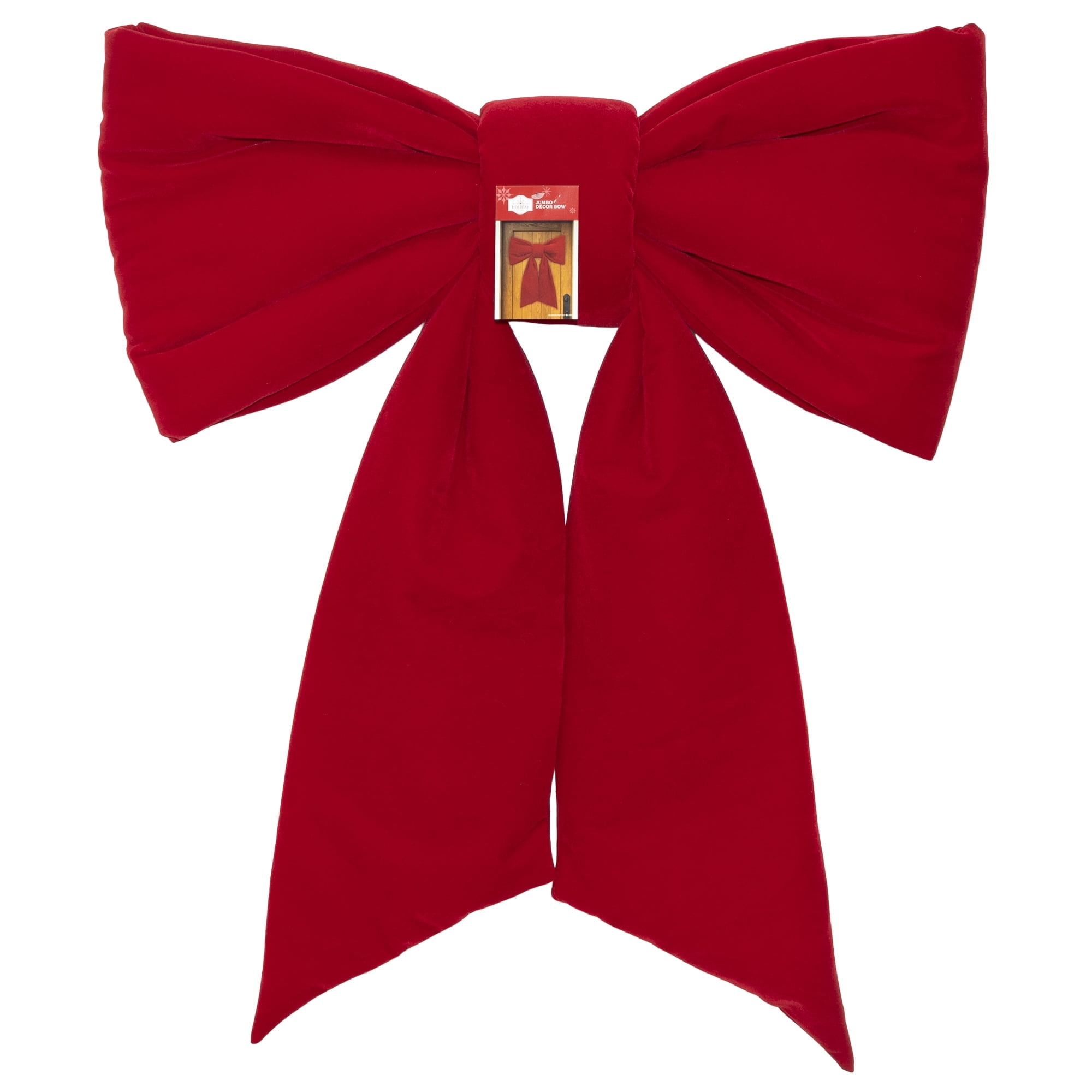 Red Velvet Decorative Christmas Bow, 28", by Holiday Time