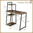 thumbnail image 3 of Costway Modern Computer Desk with 3-tier Storage Shelf CPU Stand Metal Frame for Bedroom, 3 of 10