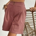 thumbnail image 5 of Summer Savings Clearance YOTMKGD Womens Shorts Casual Summer 2024 Trendy Elastic Back Wide Leg Shorts with Pockets Knee Length Pleated Shorts, Shorts for Women, Sizes S-XXL, 5 of 5