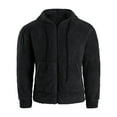 thumbnail image 5 of Men's Winter Hooded Jacket Hoodie Zipper Fleece Sweatshirt Winter Solid Color Outwear Long Sleeve Keep Warm Pocket Fashion Coat Windbreaker For Outdoor, 5 of 9