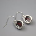 thumbnail image 2 of HOOUN Real 925 Silver Dangle Women Red Garnet Carved Pattern Drop Earrings, 2 of 4