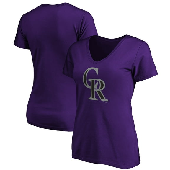 Women's Purple Colorado Rockies Secondary Color Primary Logo T-Shirt