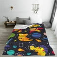 thumbnail image 5 of Honeii Dinosaurs in Space Print Fleece Blanket - Throw Blanket for Bed, Sofa, Couch, Camping, and Travel , Microplush Ultra Soft Warm Blanket-50"x40", 5 of 7