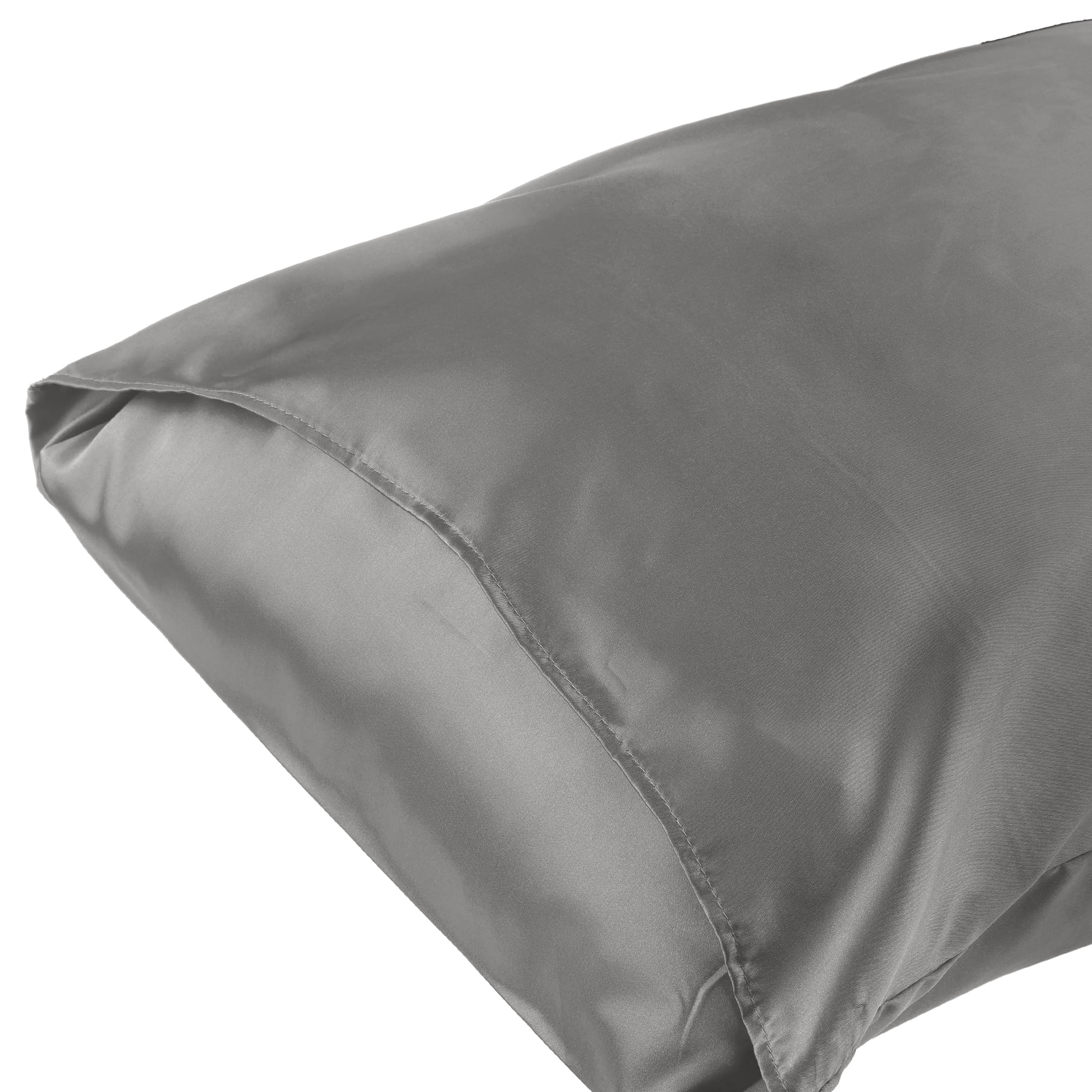 Unique Bargains Soft and Durable Envelope Closure Satin Pillowcase (2 Count) Dark Gray Standard