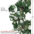 thumbnail image 5 of Northlight Green Pine Artificial Christmas Wreath with Berries and Iridescent Ornaments, 24-Inch, 5 of 7