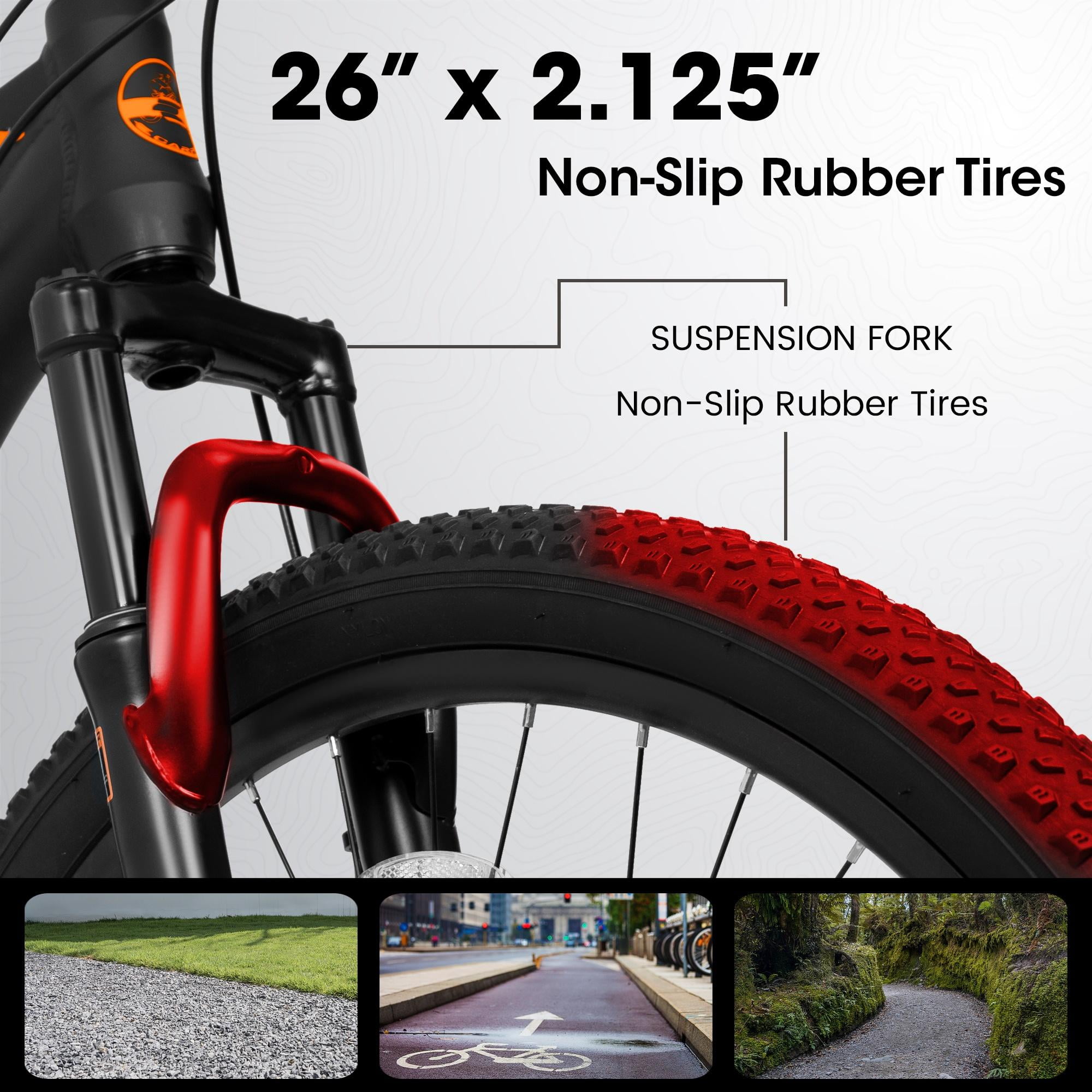 26 inch Mountain Bike, Shimano 21 Speed Drive, Dual Disc, Brake Front Suspension MTB For Women Men Black Blue