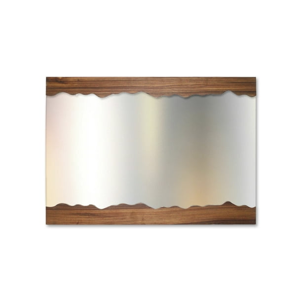Espejo decorativo de pared con diseño rectangular enchapado en parota natural Dii Frame Naturaleza Enmarcada