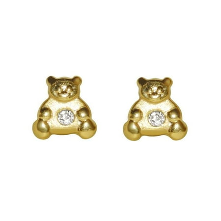 Precious Stars Jewelry 14k Yellow Gold Children's Cubic Zirconia Teddy ...