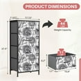 thumbnail image 2 of Sybels Custom Printed 4 Drawer Fabric Dresser, Storage Tower with Steel Frame & Wood Top, Monochrome Floral Pattern for Bedroom, Closet, Hallway, Gray, 2 of 7