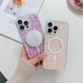 thumbnail image 3 of Magnetic Series Designed for iPhone Case,[Compatible with MagSafe&Wireless Charging][Military Drop & Camera Lens Protection],Clear Glitter Sequin Shockproof Cover (Red,iPhone 15), 3 of 7