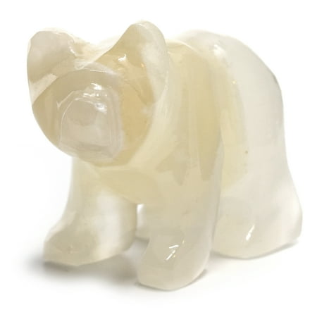 - Gentle Amber Onyx Aragonite Grizzly Bear, 3