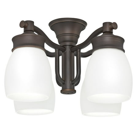 Casablanca 99090 Brushed Cocoa Outdoor 4-Light Fixture with Cased White