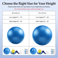 thumbnail image 5 of Cshidworld Exercise Ball Set, Yoga Ball with 9-Inch Pilates Ball, Stretch Strap & Foot Pump, Anti-Burst Extra Thick Stability Ball for Core Workout, Balance Training, Home Gym, 26 in (65 cm), 5 of 9